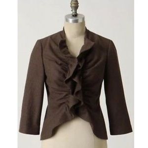 Anthro Ruffle Blazer, size 4